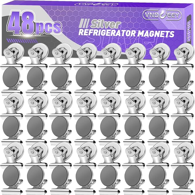 VNDUEEY Fridge Magnets Refrigerator Magnets, 48 Pack Strong Magnetic Clips by VNDUEEY
