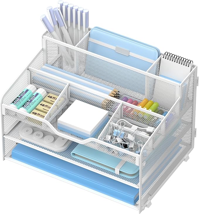 3 Tier Mesh Desk Organizer by OrgMate
