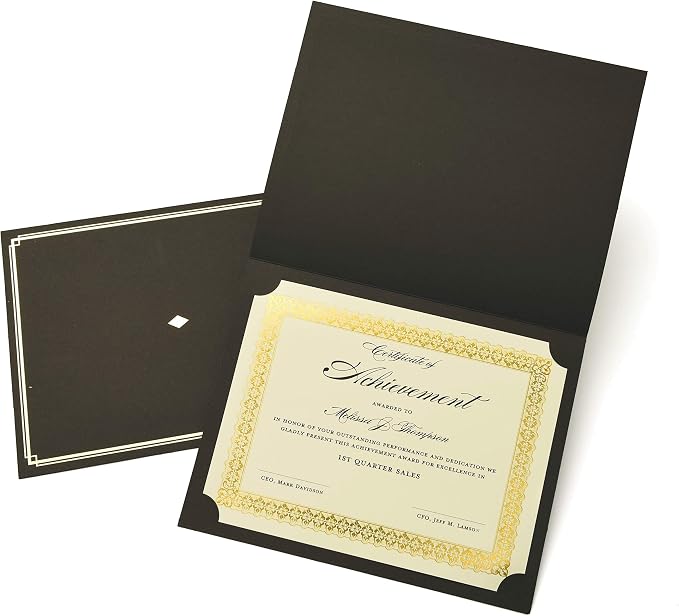 Gartner Studios Certificate Kit, 60 Black Holders + 60 Papers, Quality ivory - Image 6