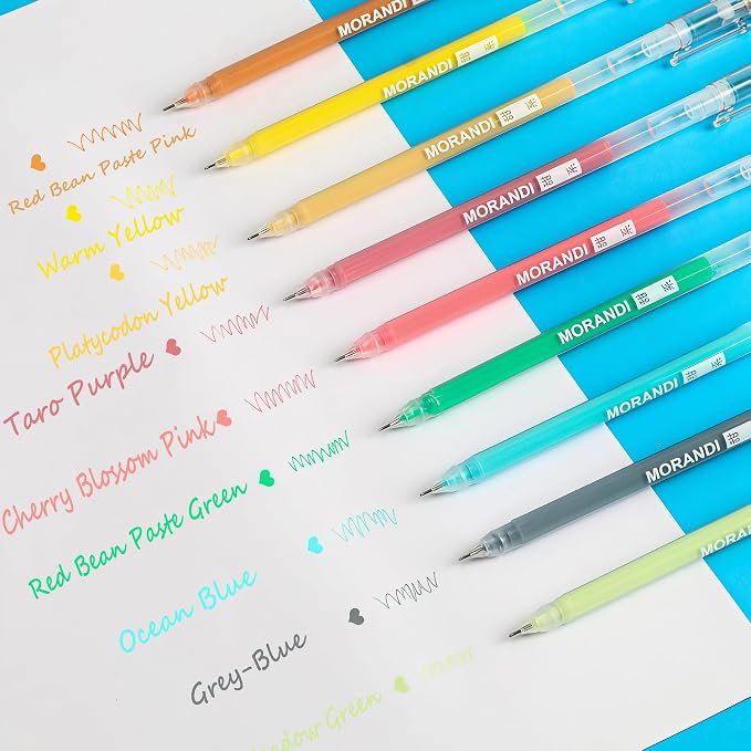 9 Colored Gel Pens Set, 0.6mm Fine Point - Image 2