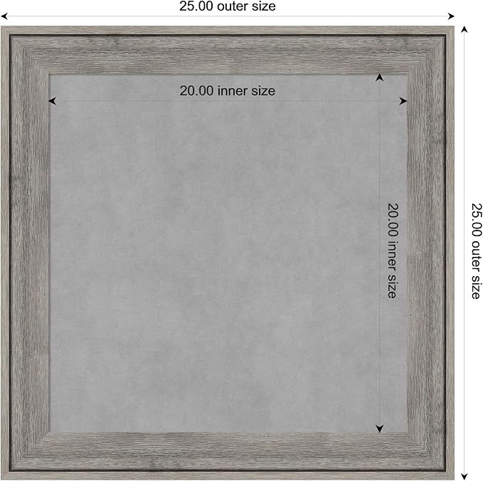 Amanti Art Grey Framed Magnetic Board 25x25 Medium Vision Board - Image 3
