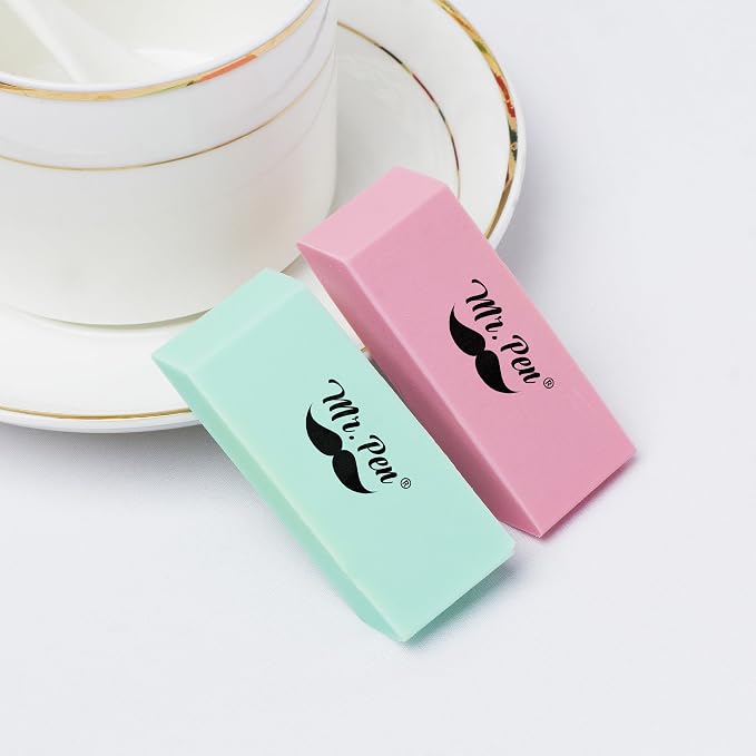 Mr. Pen- Pencil Eraser, 48 Pack, Pastel Colors | Large Latex Free Block Erasers - Image 8