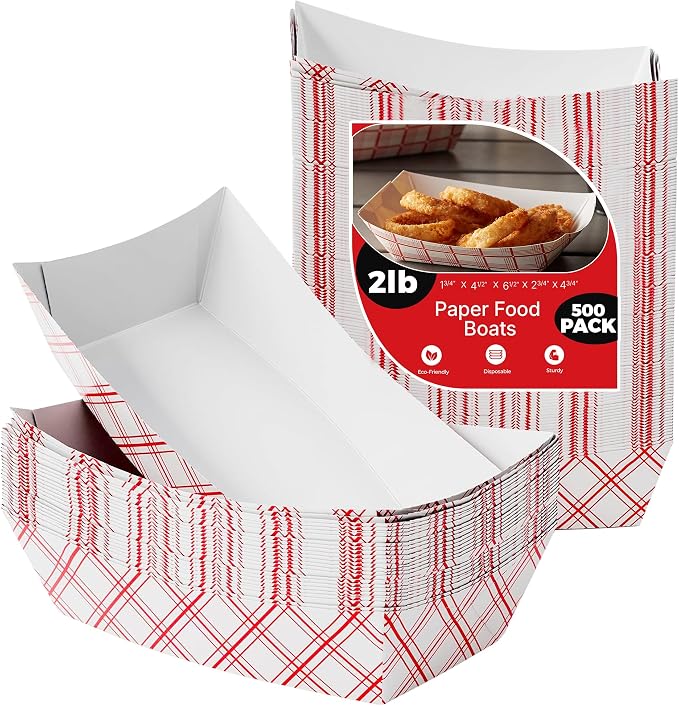 Paper Food Trays Boats | 2 Lb. by Houzzkingzusa