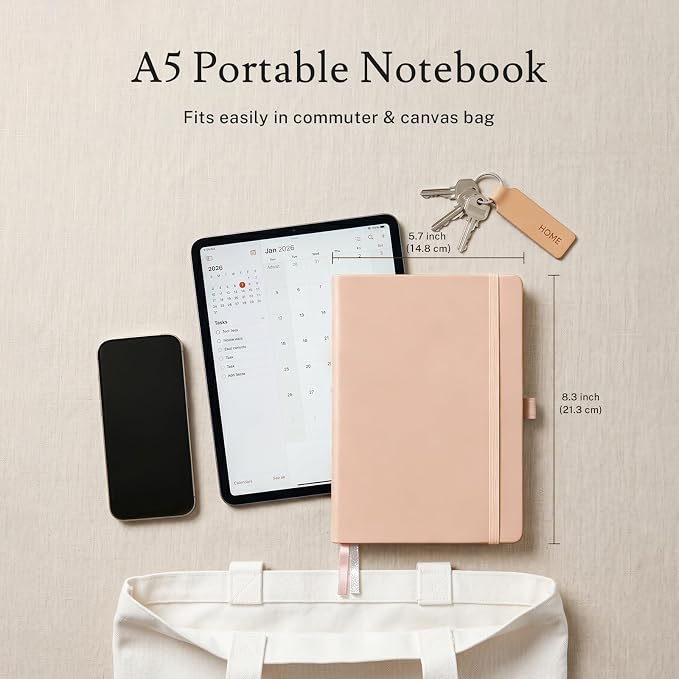 PAGELYST Graph Grid Paper Notebook, 200 Pages, 4 Pack Leather Hardcover Notebook - Image 4