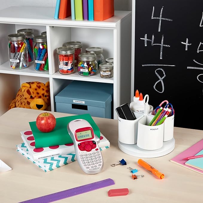 DYMO LetraTag LT-100H Handheld Label Maker ABC Keyboard Label Printer with Easy-to-Use, 13 Character LCD Screen Great for Home & Office Organisation Pink-DeskLoop Office