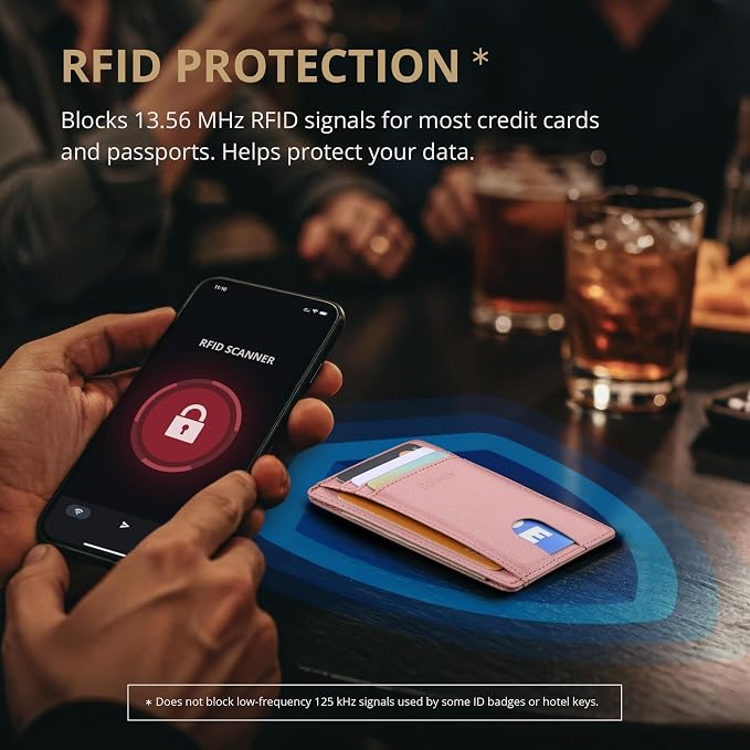 Buffway Slim Minimalist Front Pocket RFID Blocking Leather Wallets - Image 6