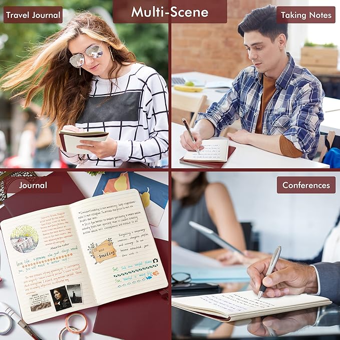 16 Pack Soft Cover Journal Bulk, Feela Lined Notebooks College Ruled for Work for Women Girl Writing, Blank Travel Journal Note Taking Notebook School Business Supplies, 8.2” x 5.5”, A5, Wine-DeskLoop Office