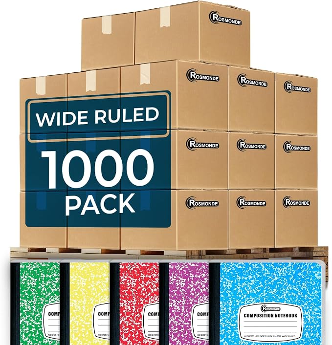 Rosmonde 1000 Pack Composition Notebooks Bulk, Wide Ruled, Pallet of - Image 9