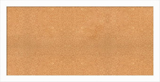 Amanti Art Natural Cork Board for Wall, 25x49 Vision Board with White Frame, Oversize Corkboard Office Decor for Home Organization, Casual Corkboard Pinboard to Display Items for Home Organization in-DeskLoop Office