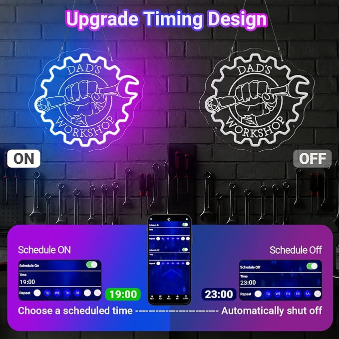 Custom Garage Neon Signs, Personalized Garage LED Signs - Image 6