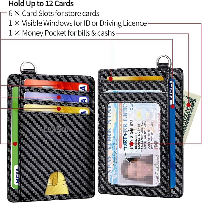 Slim Minimalist Front Pocket Wallet, RFID Blocking Credit Card Holder Wallet - Image 6