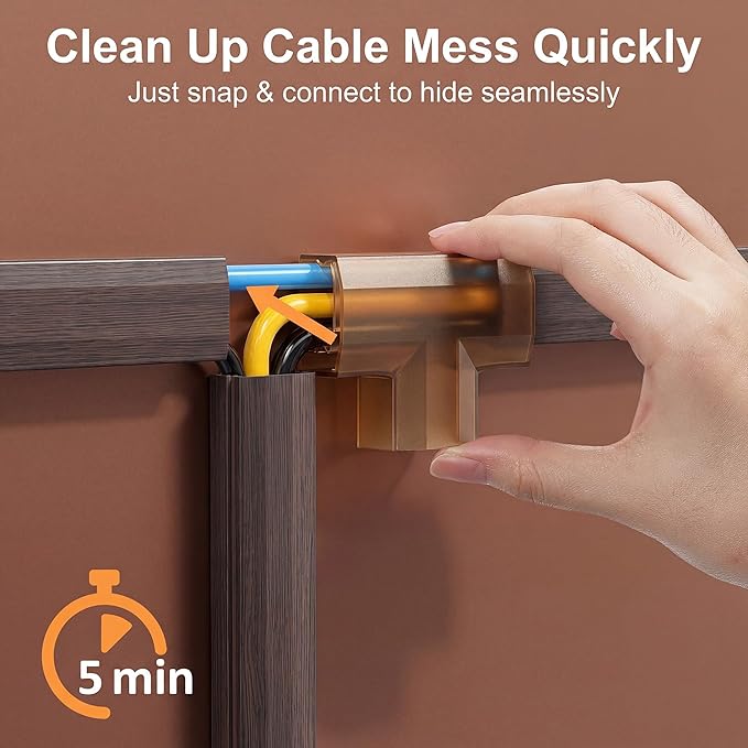 Yecaye TV Cord Hider, 125in Cord Cover, Large Cable Hider, Wire Covers - Image 3