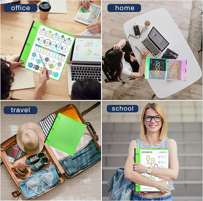 INFUN 1 Inch Telescoping Project Organizer Binder-2PCS, 13 Pocket, Customizable - Image 7