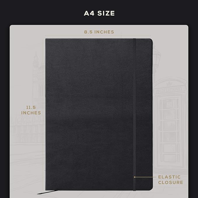 BEECHMORE BOOKS Large Lined Journal Notebook, 8.5" x 11.5" Hardcover Vegan - Image 4