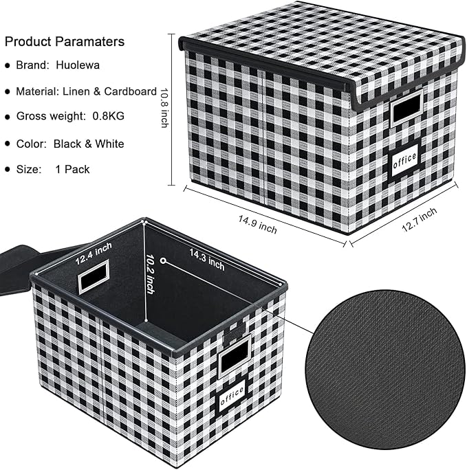 Decorative Collapsible File Storage Organizer Boxes - Image 3