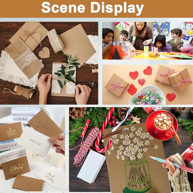 120 Sheets Brown Cardstock 8.5 x 11 Kraft Paper, 92lb Thick Printer Paper Card Stock for Greeting Cards, Stationery, Wrapper, Office Printing, Crafts, Invitations-DeskLoop Office