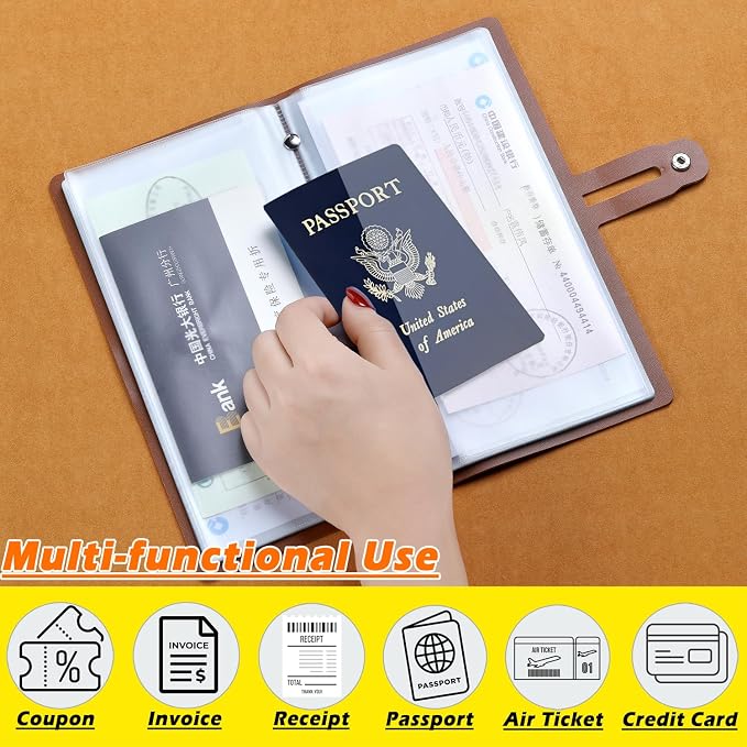 Leather Receipt Organizer, Portable Receipt Holder - Image 2