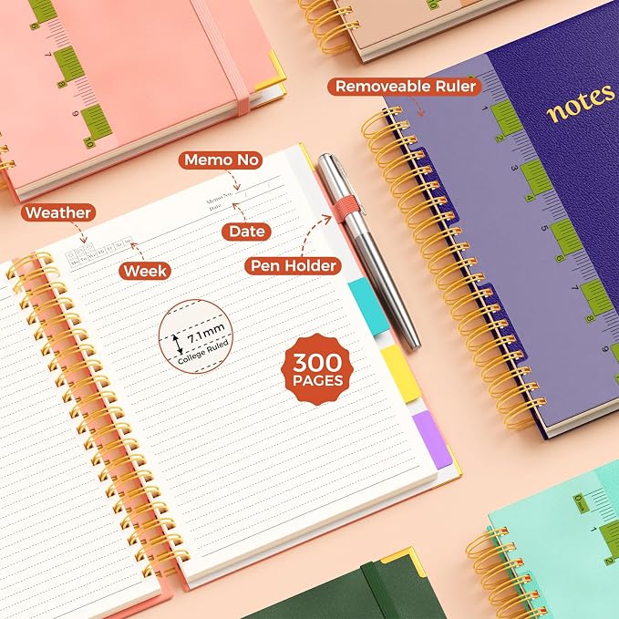 XYark A4 Hardcover Spiral Notebook, 8.5"x11" College Ruled Notebooks - Image 6