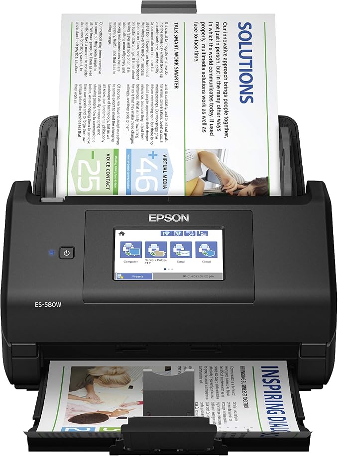 Epson Workforce ES-580W Wireless Color Duplex Desktop Document Scanner by Amazon+Renewed