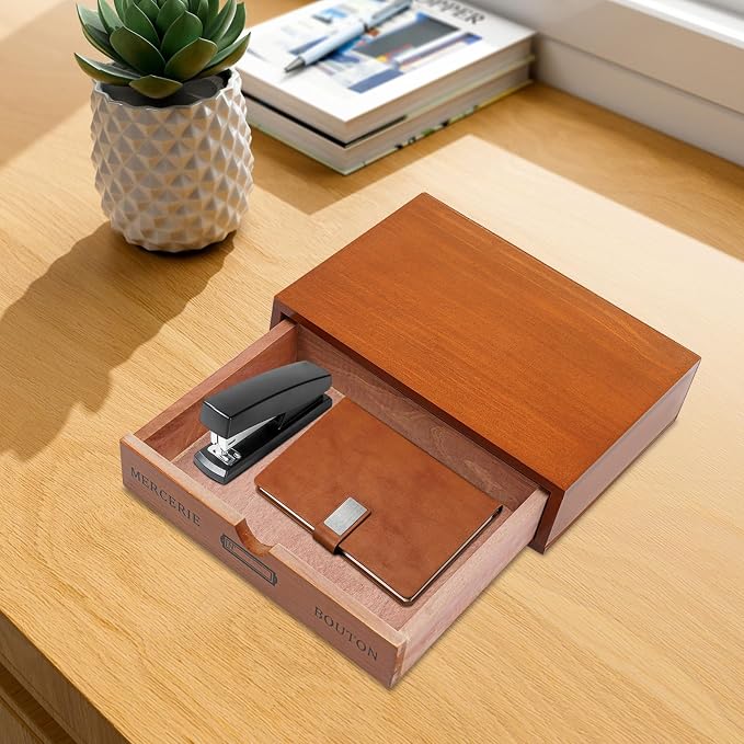 Desktop Storage Box, Desk Organizer Drawer, Office Supplies Countertop Drawer - Image 5