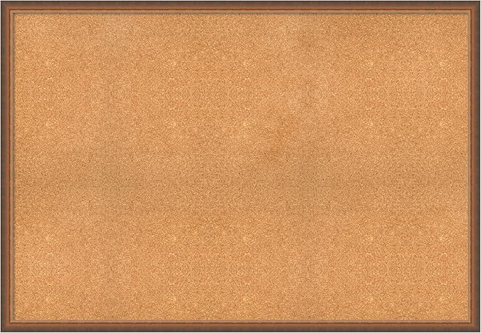 Amanti Art Natural Cork Board for Wall, 36x52 Vision Board with Bronze Frame, Oversize Corkboard Office Decor for Home Organization, Modern Corkboard Pinboard to Display Items for Home Organization-DeskLoop Office