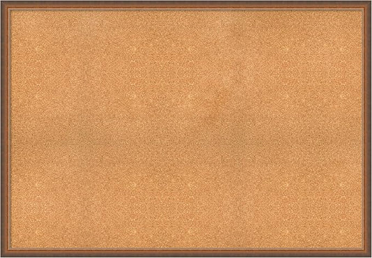 Amanti Art Natural Cork Board for Wall, 36x52 Vision Board with Bronze Frame, Oversize Corkboard Office Decor for Home Organization, Modern Corkboard Pinboard to Display Items for Home Organization-DeskLoop Office