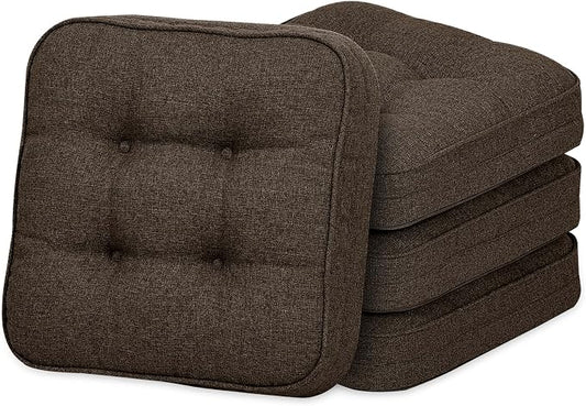 GOFORIT Chair Cushions Set of 4, Tufted Shredded Memory Foam Chair Pads by Unknown