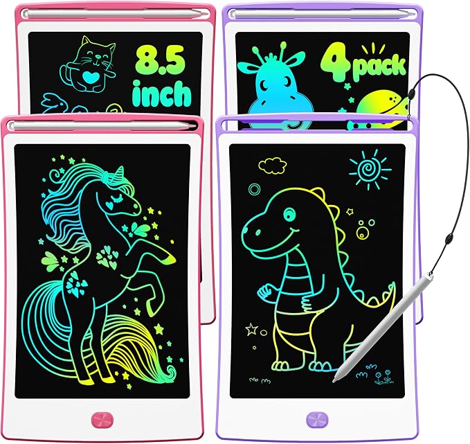4 Pack LCD Writing Tablet, 8.5 Inch Colorful Toddlers Drawing Tablet by MagicJimmy
