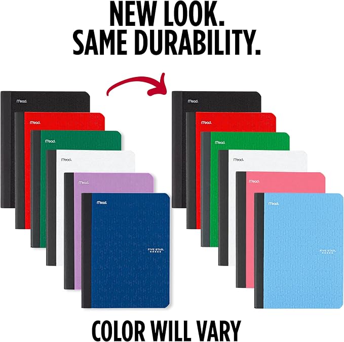 Five Star Composition Books + Study App, 6 Pack, College Ruled Paper, 9-3/4" x - Image 2