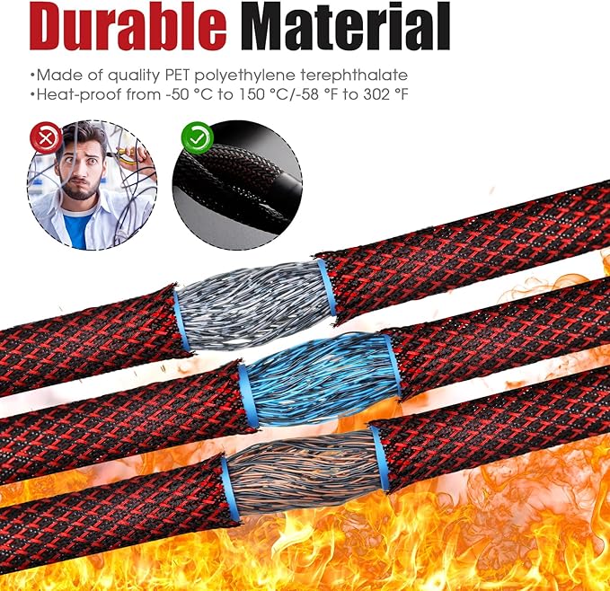 Tatuo 151 ft Expandable Braided Cable Sleeve Multi Size Braided Wire Sleeve - Image 5