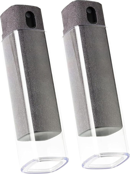 2 Pcs Screen Cleaner Kit, 3-in-1 Touchscreen Mist Cleaner Spray Bottle Tool & Microfiber Cloth for Phone/Laptop/Tablet/TV/Monitor/Car Screens(Grey)-DeskLoop Office