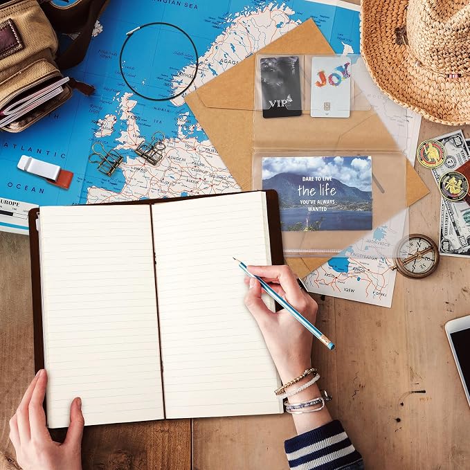 Travelers Journal Notebook Accessories Kit Include Travel Kraft File Folder - Image 5
