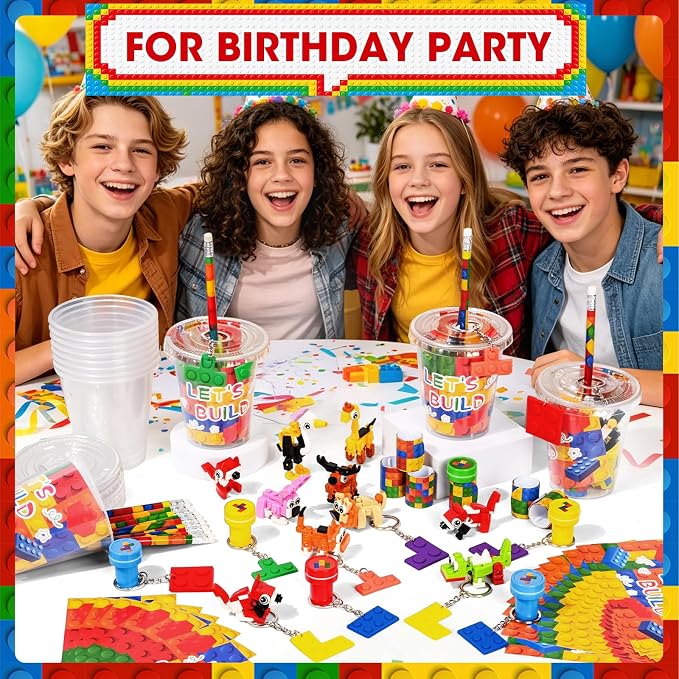 102 Pcs Building Blocks Party Favors Birthday Goodie Bags Return Gifts - Image 7