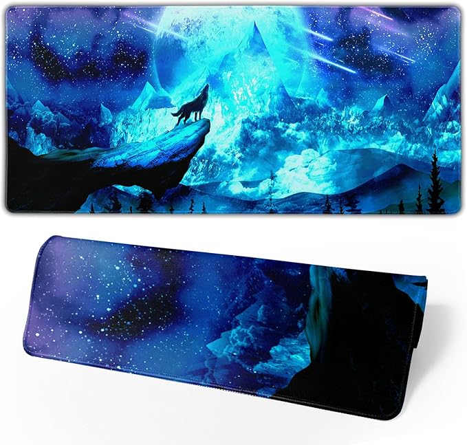 Gaming Mouse Pad Anime Mousepad Large Extended Wolves Gaming Mouse Mat by Brecoy