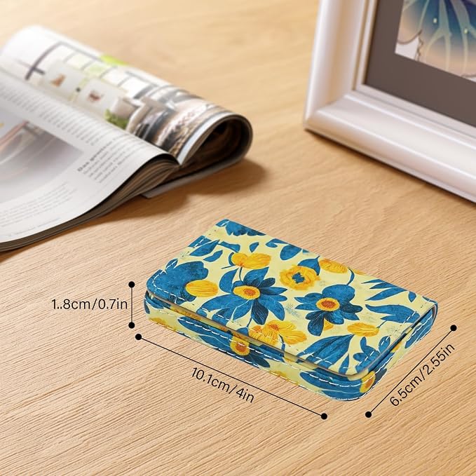 Business Card Holder，PU Leather Business Card Case Color Printing Pattern Card - Image 4