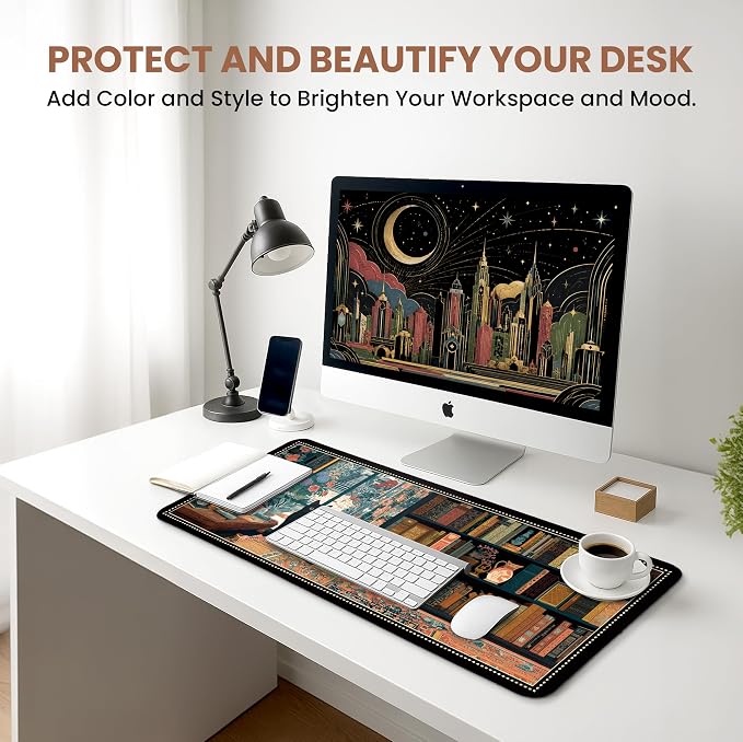 Aesthetic Desk Mat, Cute Black Cat Desk Pad Protector - Image 6