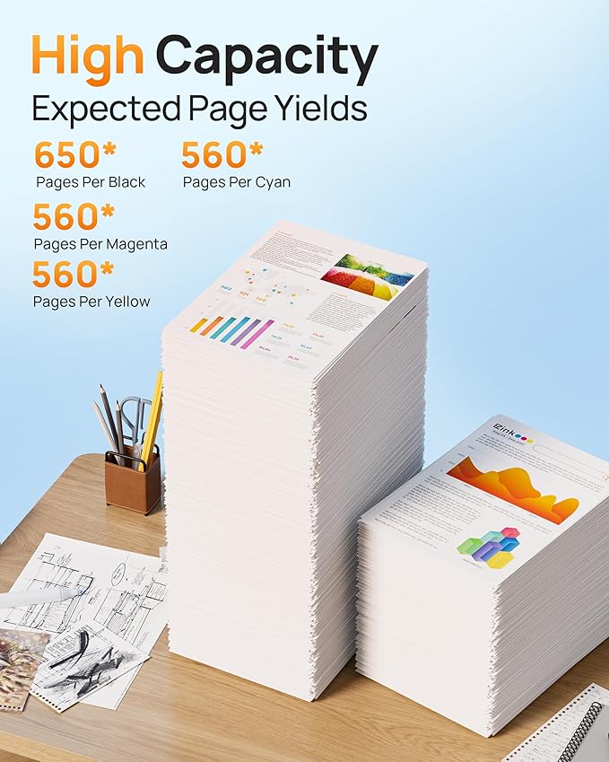 E-Z Ink Remanufactured Ink Cartridge Replacement for Epson 802XL 802 T802XL T802 to use with Workforce Pro WF-4740 WF-4730 WF-4720 WF-4734 EC-4020 EC-4030 (1 Black, 1 Cyan, 1 Magenta, 1 Yellow)-DeskLoop Office