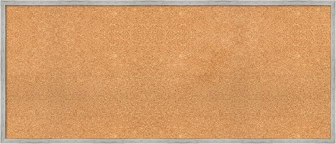 Amanti Art Natural Cork Board for Wall, 21x49 Vision Board with White Frame, Oversize Corkboard Office Decor for Home Organization, Cottage Corkboard Pinboard to Display Items for Home Organization-DeskLoop Office