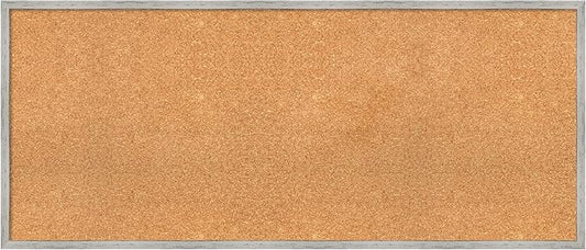 Amanti Art Natural Cork Board for Wall, 21x49 Vision Board with White Frame, Oversize Corkboard Office Decor for Home Organization, Cottage Corkboard Pinboard to Display Items for Home Organization-DeskLoop Office