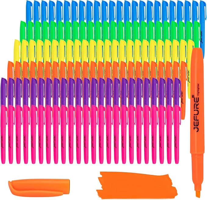 138 Pcs Highlighters, Chisel Tip, Note-Taking, Teacher & Student Supplies by JEFURE