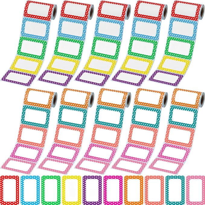 Outus 1000 Pcs Colored Sticker Labels Rolls Rectangular Coding Labels 2 X 3 by Outus
