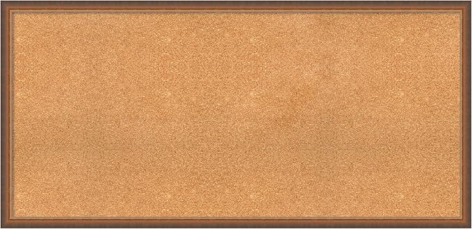 Amanti Art Natural Cork Board for Wall, 26x54 Vision Board with Bronze Frame, Oversize Corkboard Office Decor for Home Organization, Modern Corkboard Pinboard to Display Items for Home Organization-DeskLoop Office