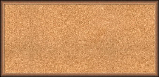 Amanti Art Natural Cork Board for Wall, 26x54 Vision Board with Bronze Frame, Oversize Corkboard Office Decor for Home Organization, Modern Corkboard Pinboard to Display Items for Home Organization-DeskLoop Office