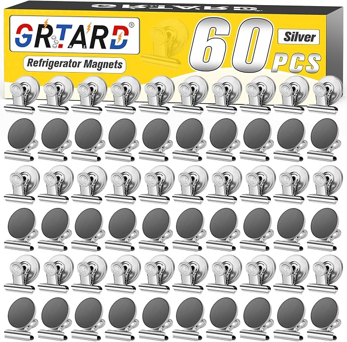 Grtard 60 Pack Magnetic Clips Heavy Duty, Magnet Clips by Grtard