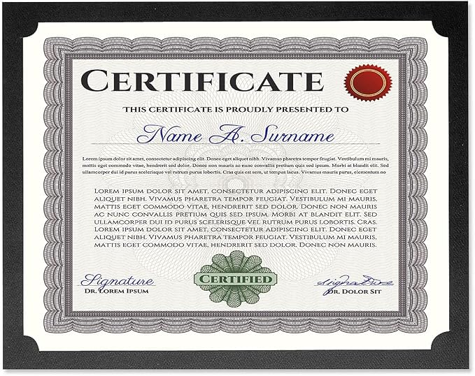 Plain Black Certificate Holder - Image 2