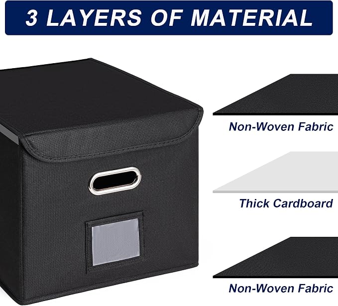 CADONO File Organizer Box with Lid, Large Hanging File Folder Organizer with - Image 6