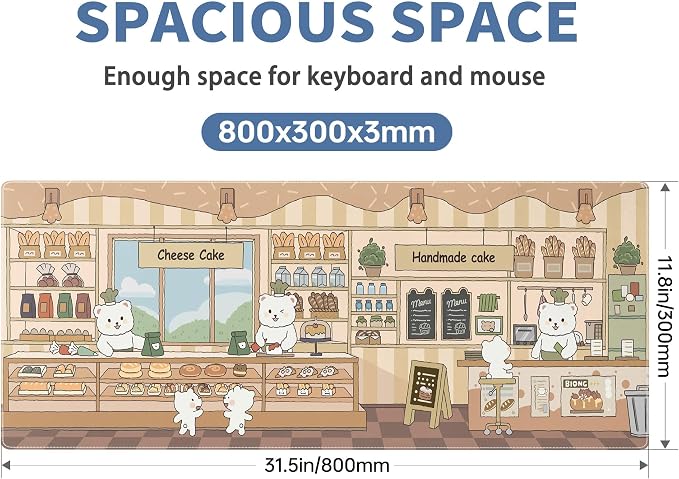 Cute Mouse Pad Large Desk Mat Extended Keyboard Pad Funny XL Mousepad - Image 2