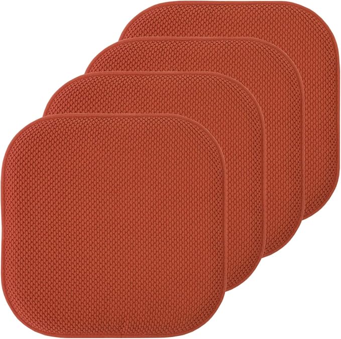 Sweet Home Collection Chair Cushion Memory Foam Pads Honeycomb Pattern Slip Non by SweetHomeCollection