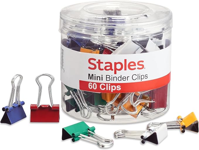 Staples Mini Binder Clips, 180 Pack – Small Clips by Staples