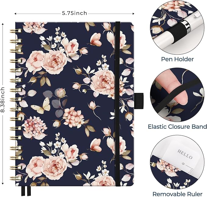 AHGXG Spiral Journal Notebook, 160 Lined Pages, A5 Medium Size, - Image 5